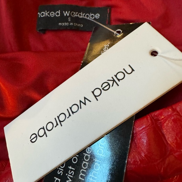 Naked Wardrobe Red Strapless Dress size SM - Picture 4 of 6